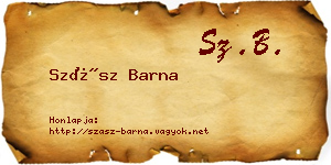 Szász Barna névjegykártya