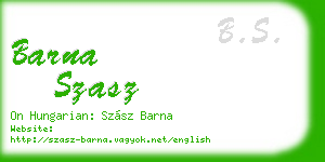 barna szasz business card